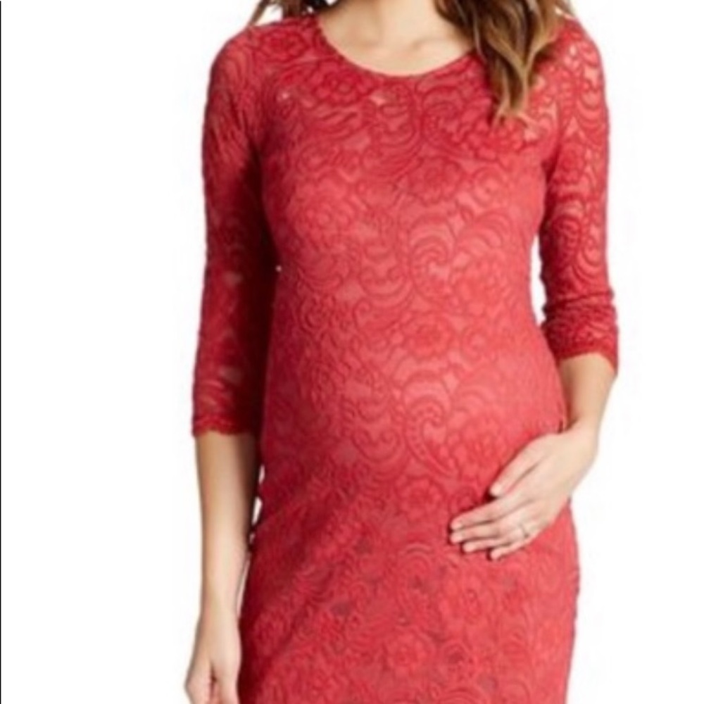 Jessica Simpson fitted lace maternity dress